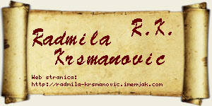 Radmila Krsmanović vizit kartica